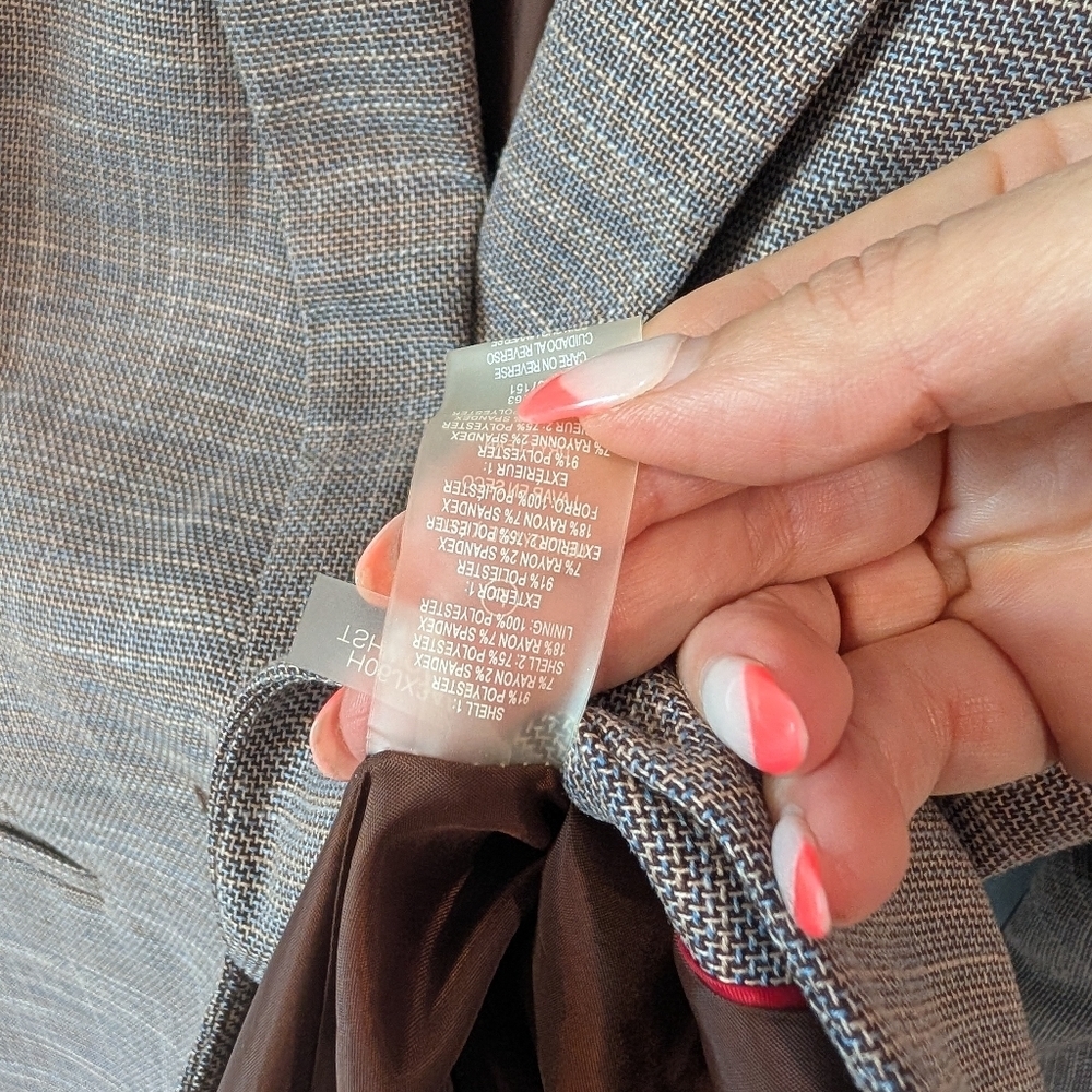 Tommy Hilfiger Women's Plaid Brown Blazer Size 2 - Picture 4 of 9
